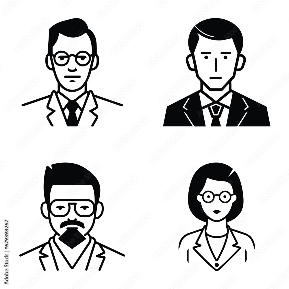 Business People Flat Icon Set Isolated On White Background Business People Flat Icon Set Isolated On White Background
