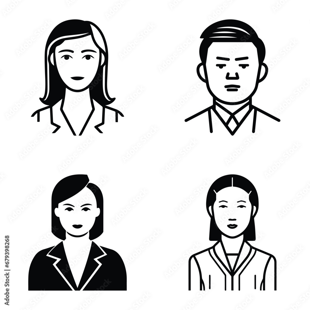 Business People Flat Icon Set Isolated On White Background Business People Flat Icon Set Isolated On White Background