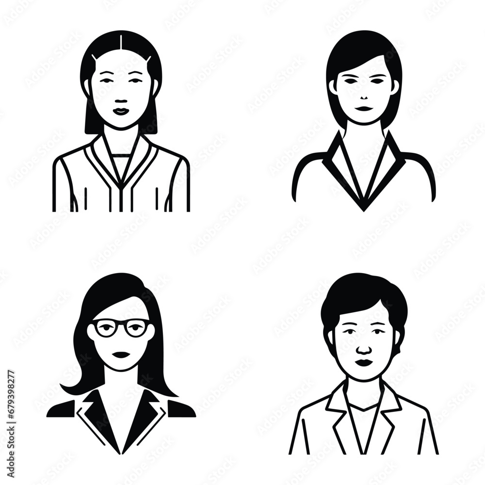 Business People Flat Icon Set Isolated On White Background Business People Flat Icon Set Isolated On White Background
