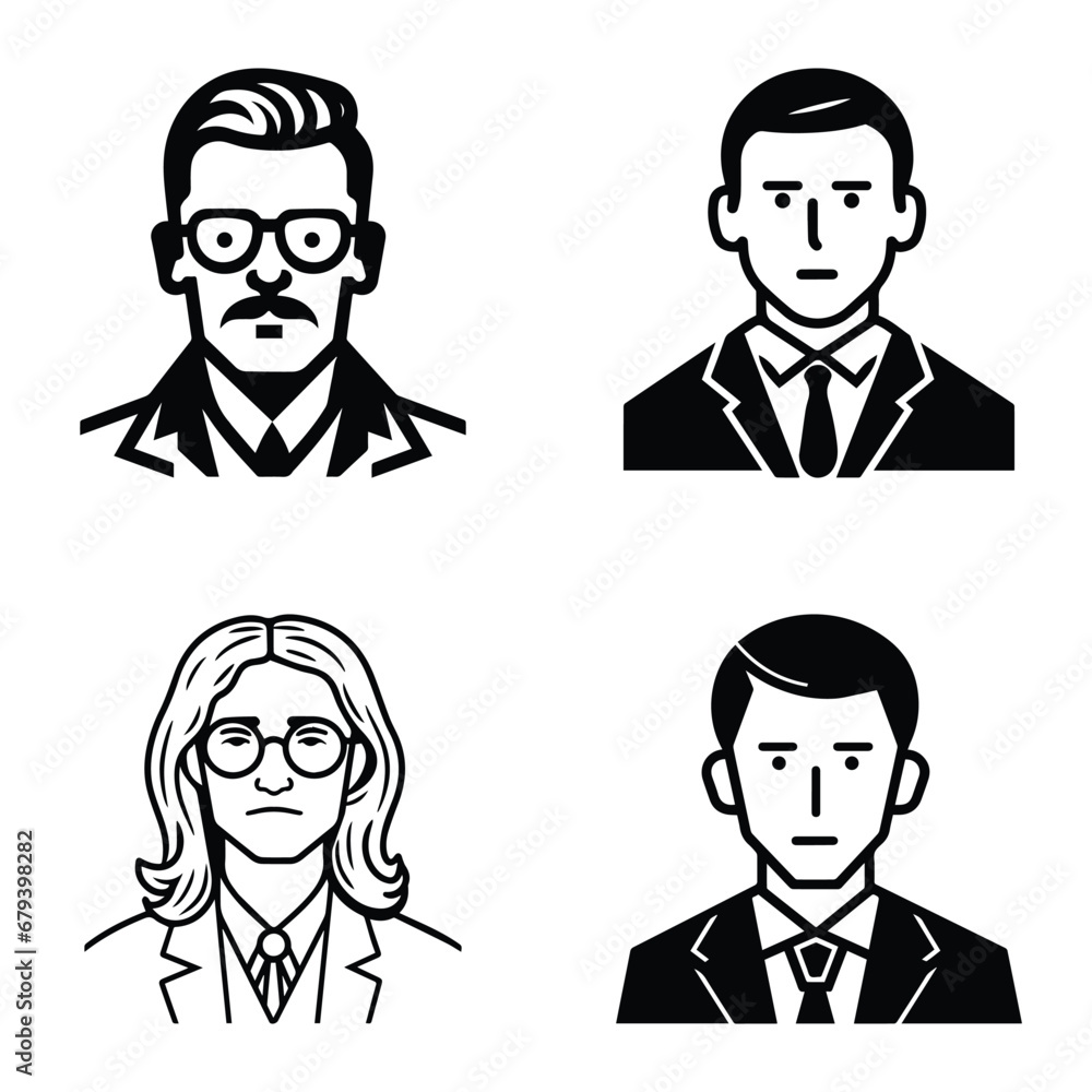 Business People Flat Icon Set Isolated On White Background Business People Flat Icon Set Isolated On White Background