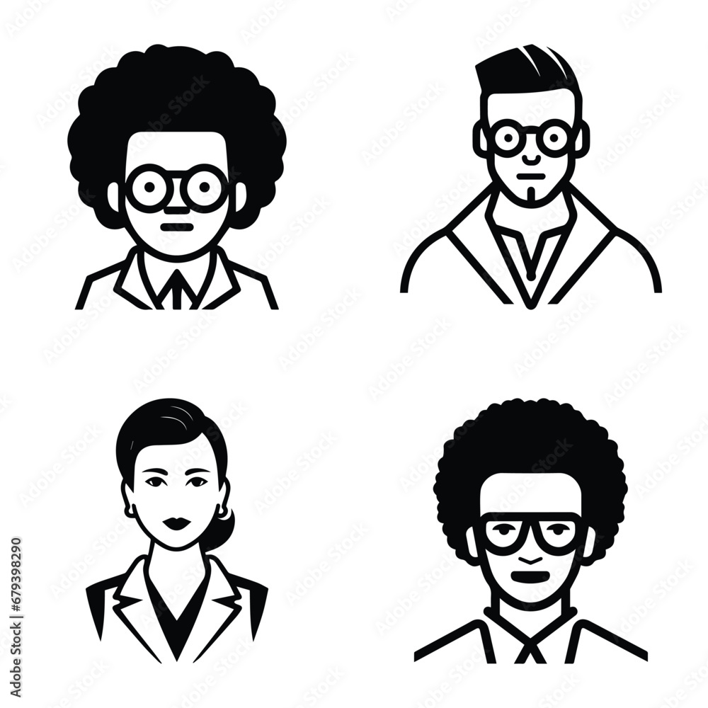 Business People Flat Icon Set Isolated On White Background Business People Flat Icon Set Isolated On White Background
