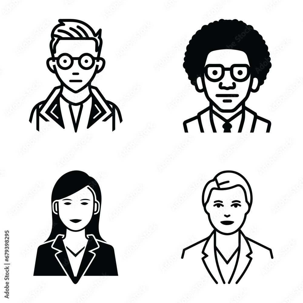 Business People Flat Icon Set Isolated On White Background Business People Flat Icon Set Isolated On White Background