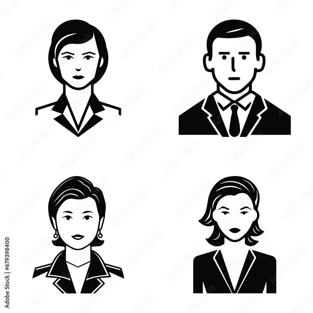 Business People Flat Icon Set Isolated On White Background Business People Flat Icon Set Isolated On White Background