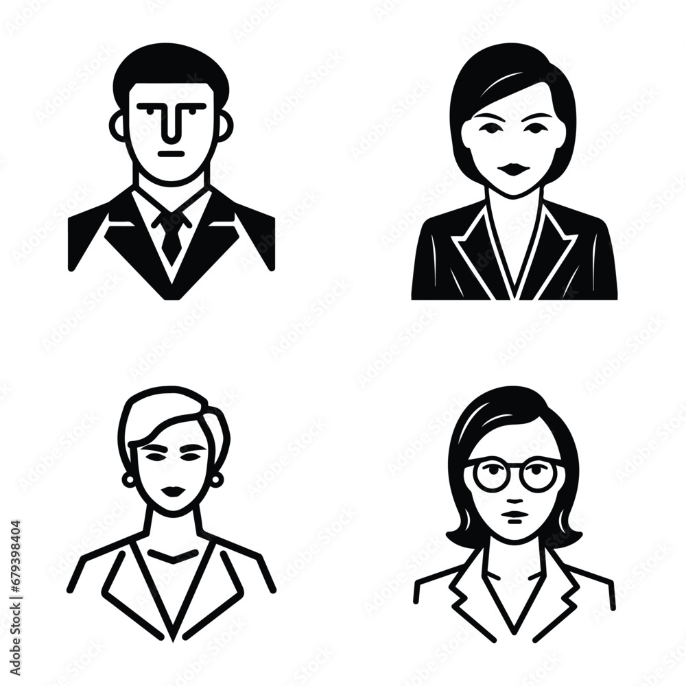 Business People Flat Icon Set Isolated On White Background Business People Flat Icon Set Isolated On White Background