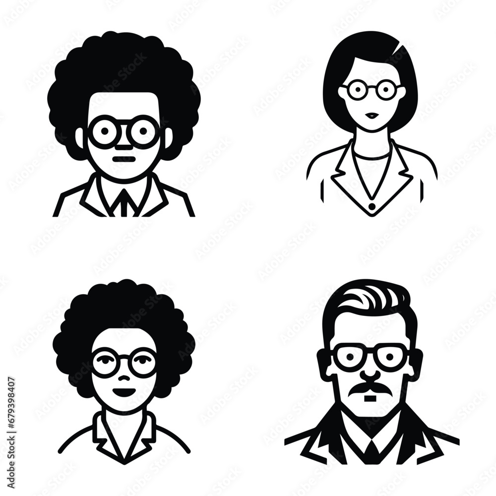 Business People Flat Icon Set Isolated On White Background Business People Flat Icon Set Isolated On White Background
