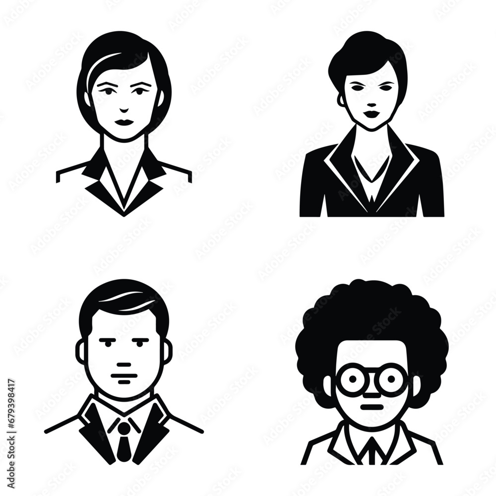 Business People Flat Icon Set Isolated On White Background Business People Flat Icon Set Isolated On White Background
