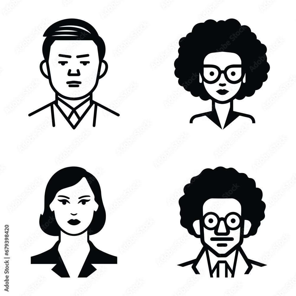 Business People Flat Icon Set Isolated On White Background Business People Flat Icon Set Isolated On White Background