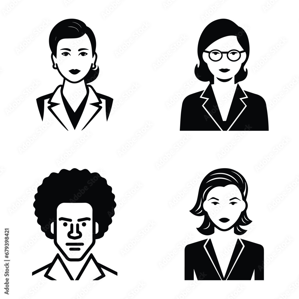 Business People Flat Icon Set Isolated On White Background Business People Flat Icon Set Isolated On White Background