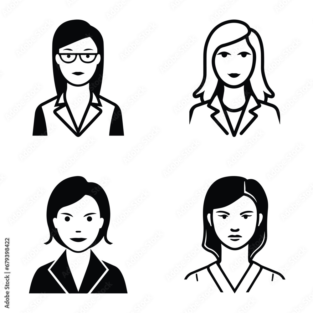 Business People Flat Icon Set Isolated On White Background Business People Flat Icon Set Isolated On White Background