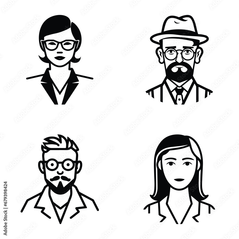 Business People Flat Icon Set Isolated On White Background Business People Flat Icon Set Isolated On White Background
