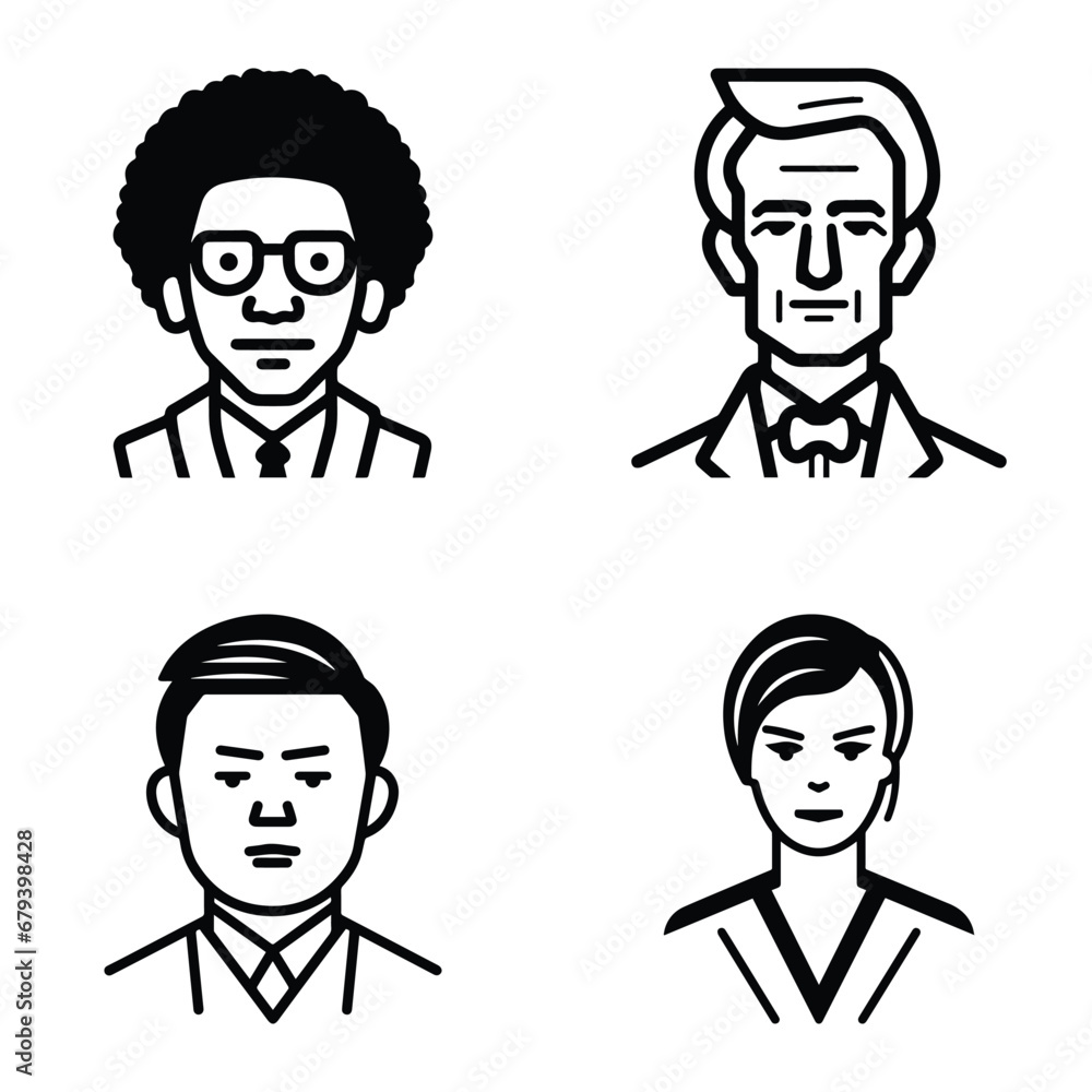 Business People Flat Icon Set Isolated On White Background Business People Flat Icon Set Isolated On White Background
