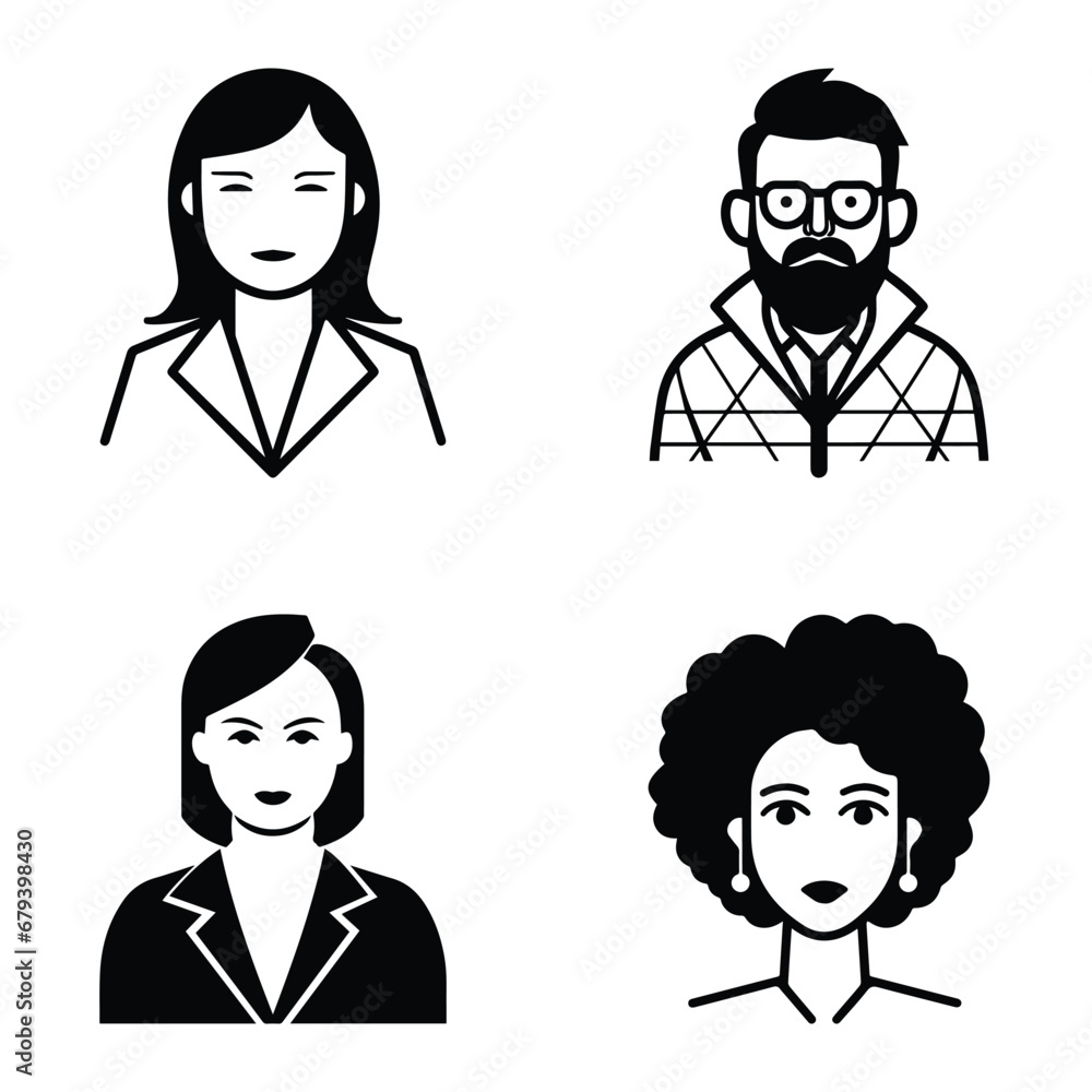 Business People Flat Icon Set Isolated On White Background Business People Flat Icon Set Isolated On White Background