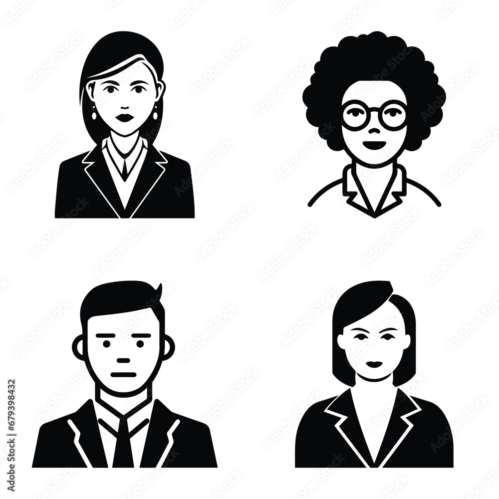 Business People Flat Icon Set Isolated On White Background Business People Flat Icon Set Isolated On White Background