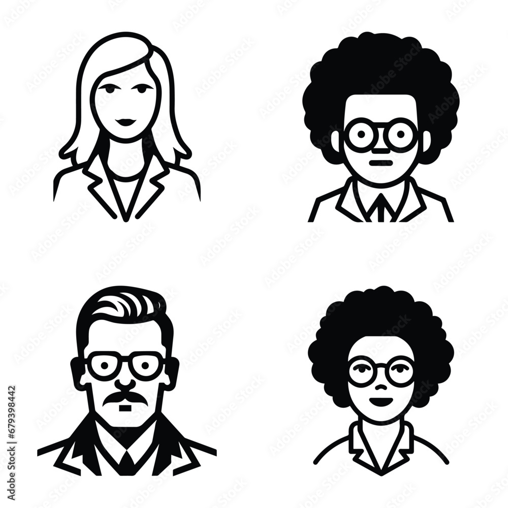 Business People Flat Icon Set Isolated On White Background Business People Flat Icon Set Isolated On White Background