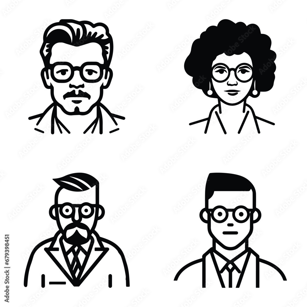 Business People Flat Icon Set Isolated On White Background Business People Flat Icon Set Isolated On White Background