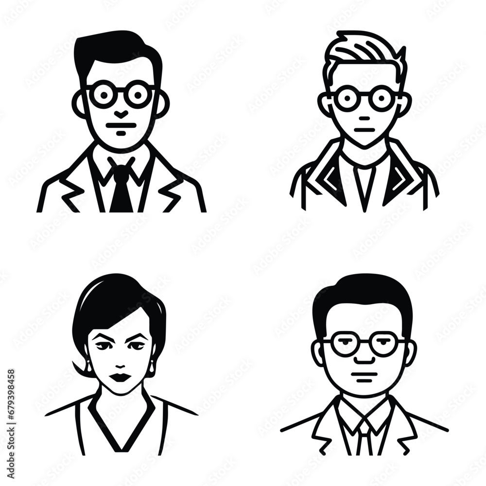 Business People Flat Icon Set Isolated On White Background Business People Flat Icon Set Isolated On White Background