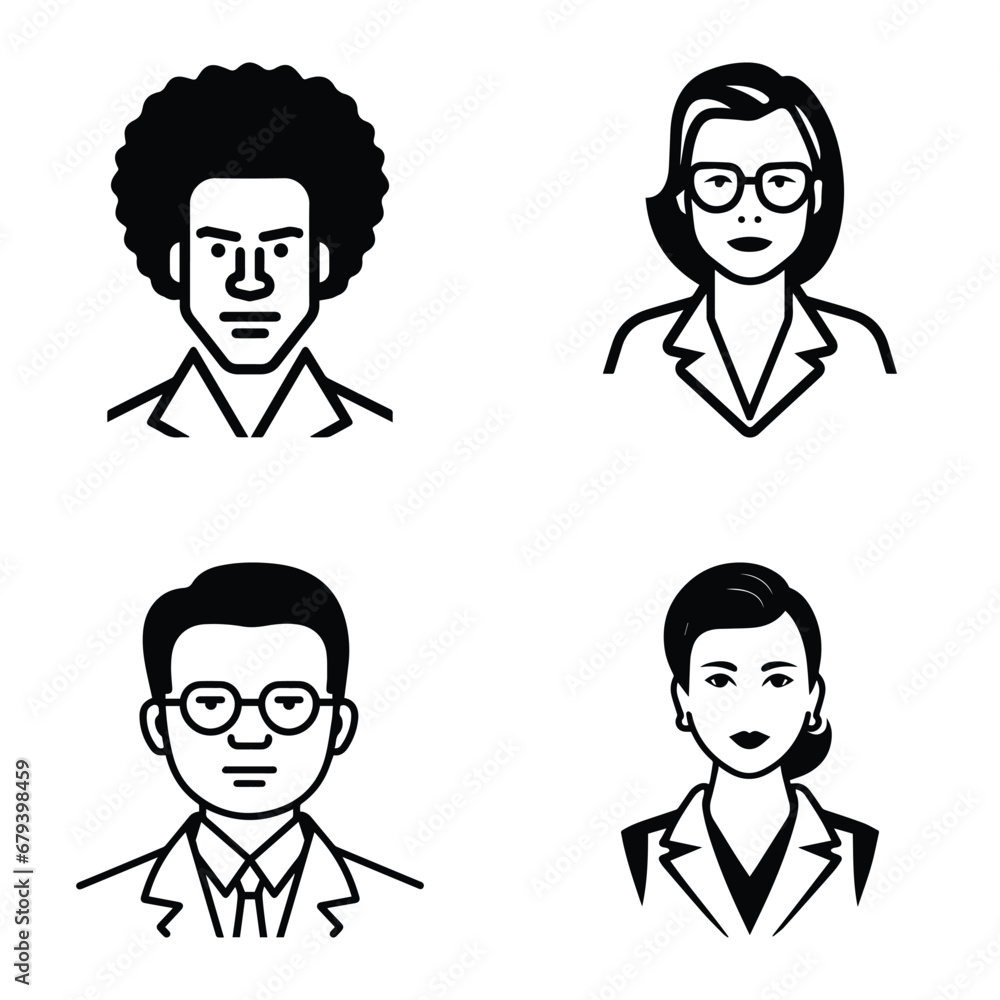 Business People Flat Icon Set Isolated On White Background Business People Flat Icon Set Isolated On White Background