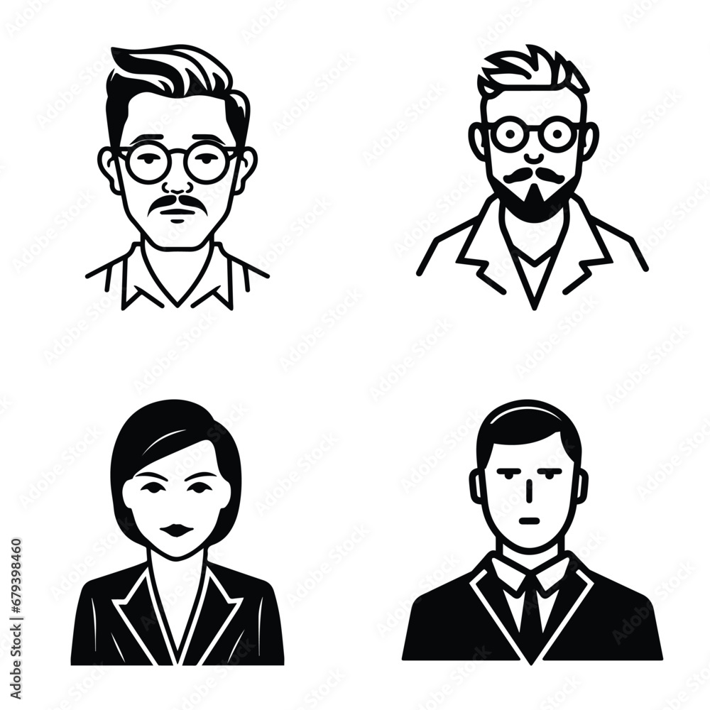 Business People Flat Icon Set Isolated On White Background Business People Flat Icon Set Isolated On White Background