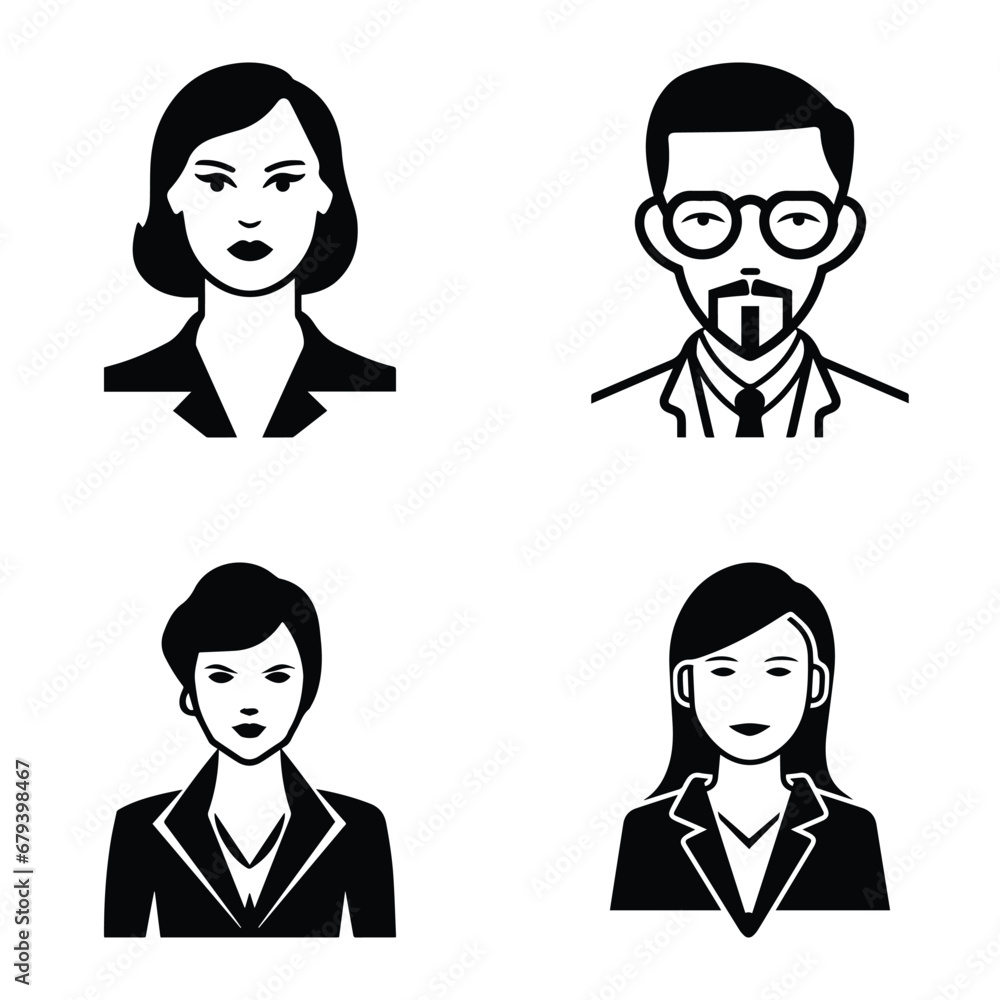 Business People Flat Icon Set Isolated On White Background Business People Flat Icon Set Isolated On White Background