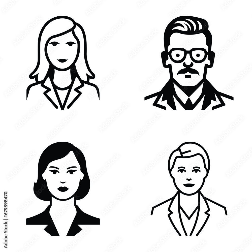 Business People Flat Icon Set Isolated On White Background Business People Flat Icon Set Isolated On White Background