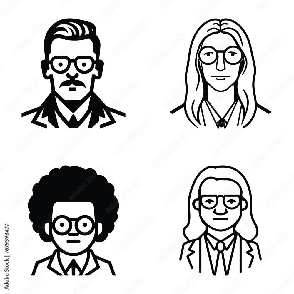 Business People Flat Icon Set Isolated On White Background Business People Flat Icon Set Isolated On White Background