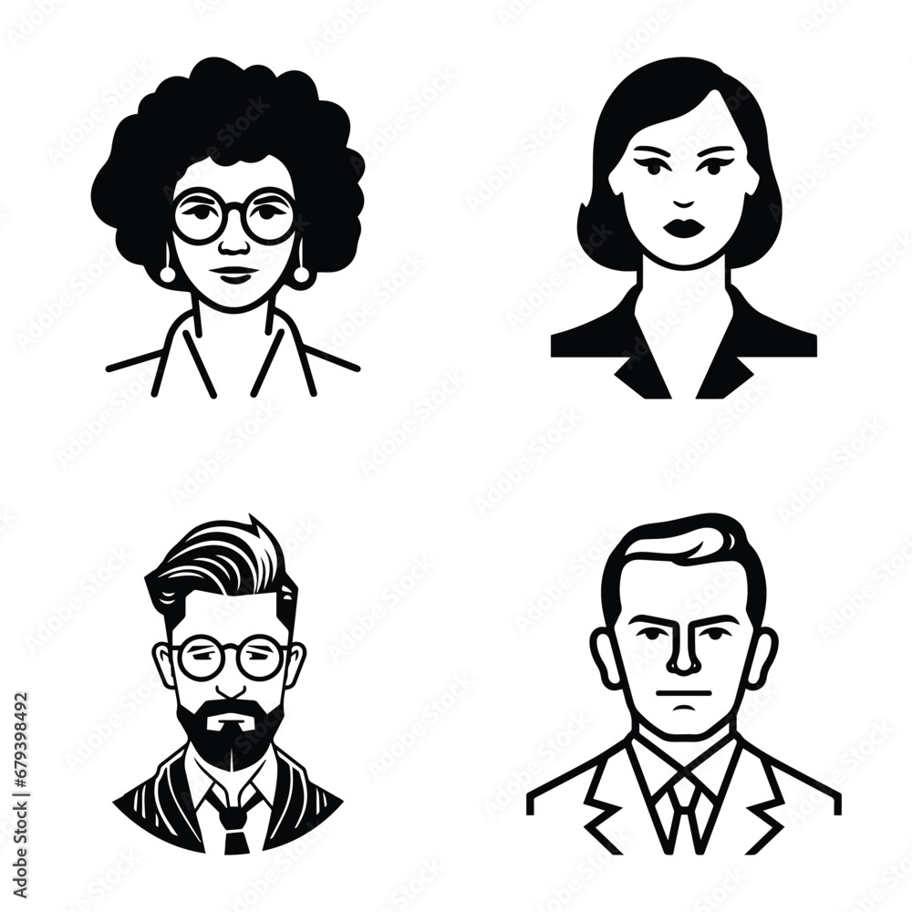 Business People Flat Icon Set Isolated On White Background Business People Flat Icon Set Isolated On White Background