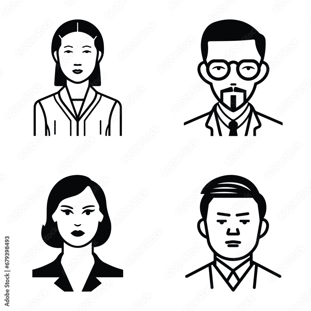 Business People Flat Icon Set Isolated On White Background Business People Flat Icon Set Isolated On White Background