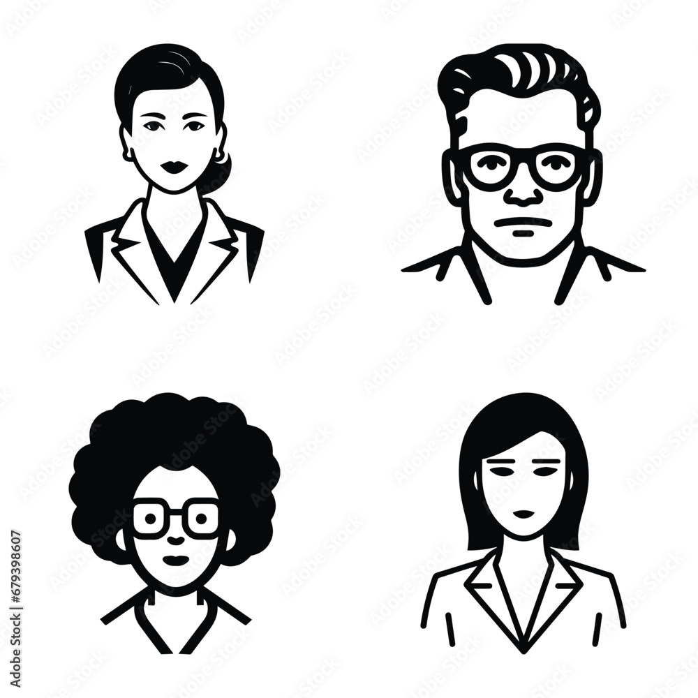 Business People Flat Icon Set Isolated On White Background Business People Flat Icon Set Isolated On White Background