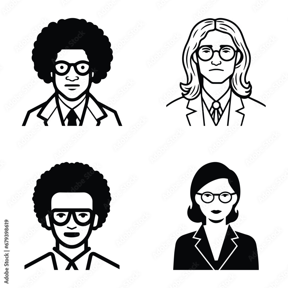 Business People Flat Icon Set Isolated On White Background Business People Flat Icon Set Isolated On White Background
