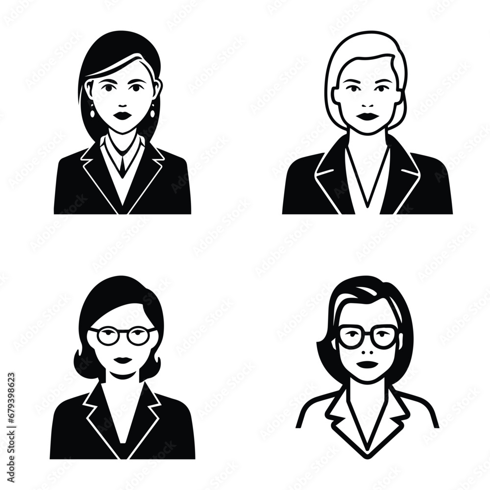 Business People Flat Icon Set Isolated On White Background Business People Flat Icon Set Isolated On White Background