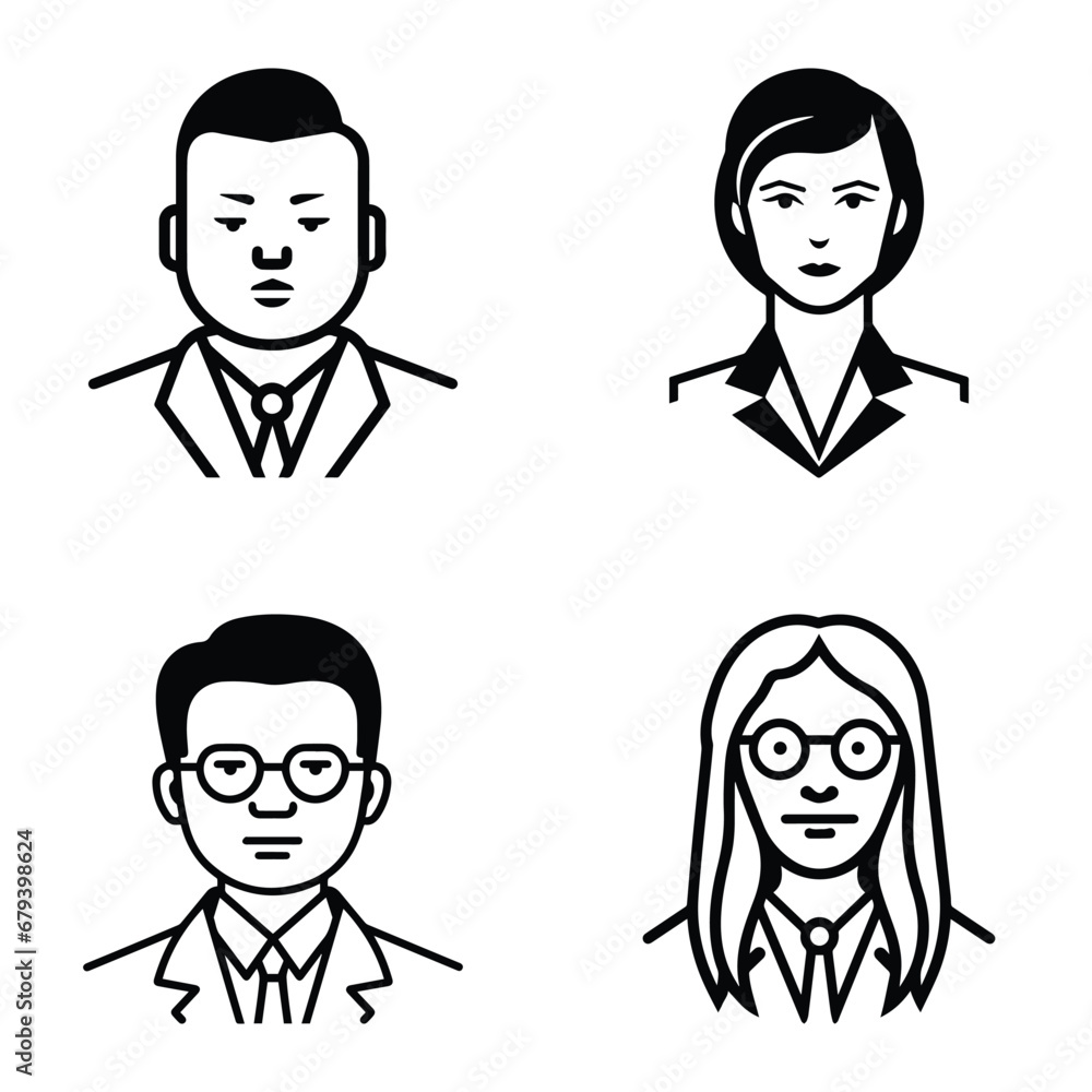 Business People Flat Icon Set Isolated On White Background Business People Flat Icon Set Isolated On White Background