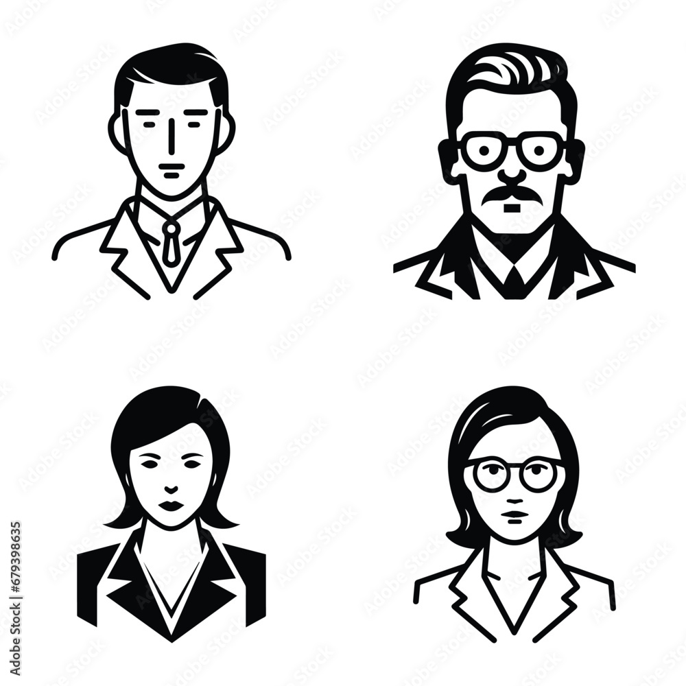 Business People Flat Icon Set Isolated On White Background Business People Flat Icon Set Isolated On White Background