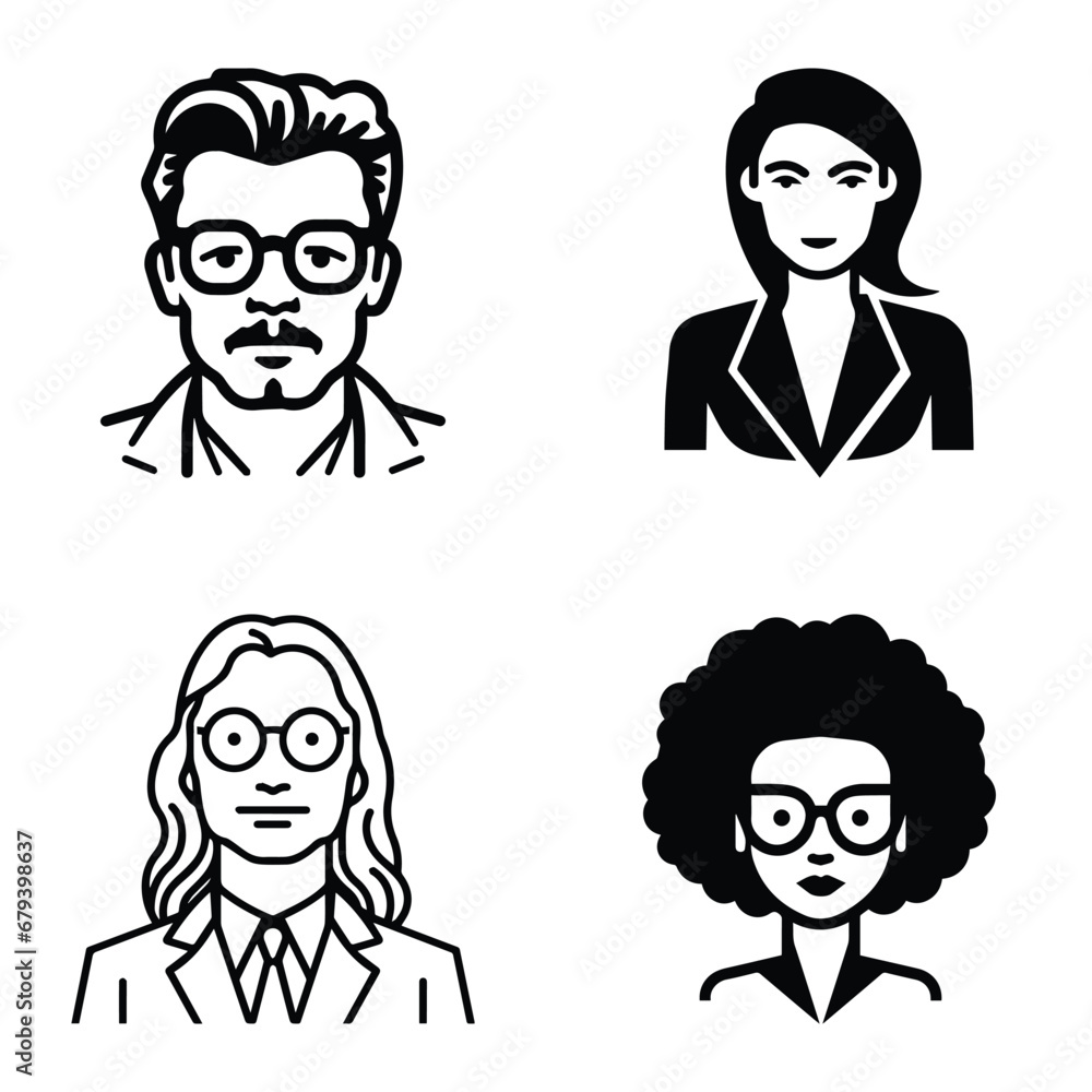 Business People Flat Icon Set Isolated On White Background Business People Flat Icon Set Isolated On White Background