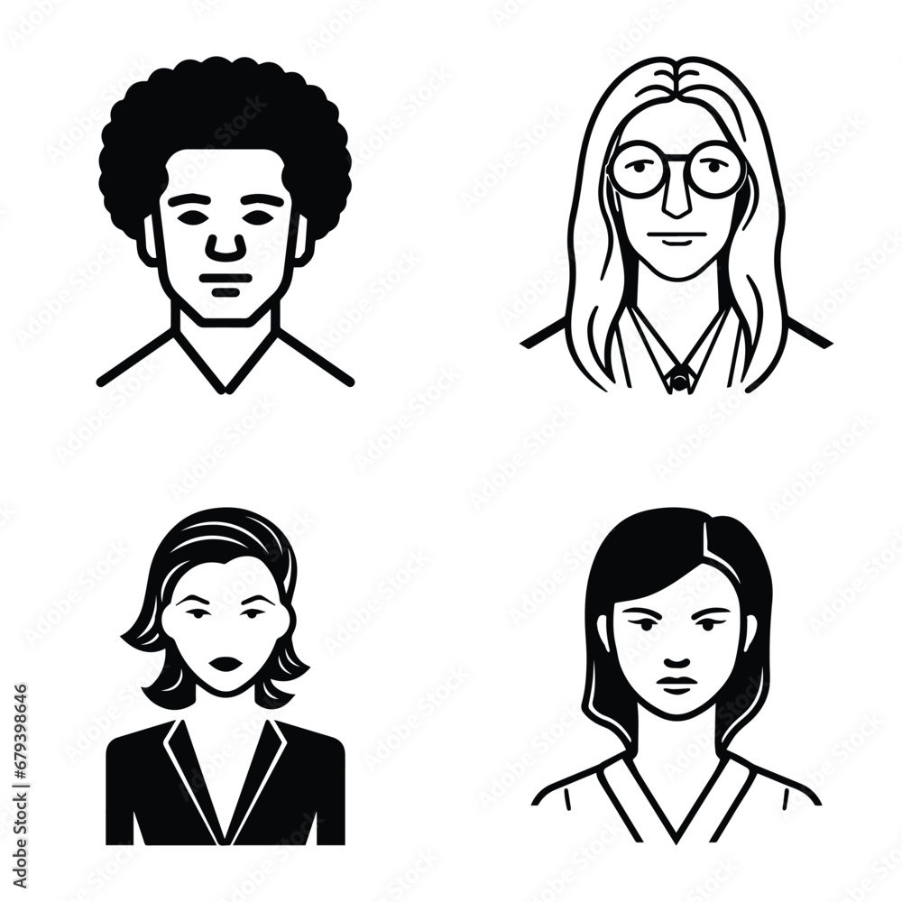 Business People Flat Icon Set Isolated On White Background Business People Flat Icon Set Isolated On White Background