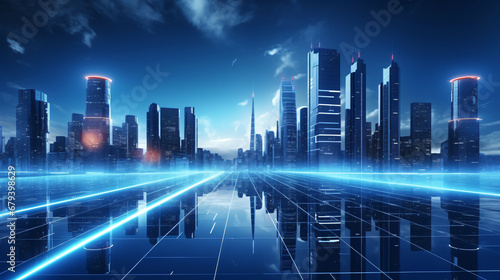 futuristic city landscape with buildings  connected together with advanced technology  future concept  city concept  architecture concept