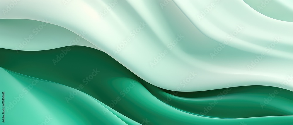 Abstract minimalist background, emerald and white, paper texture ,wavy matte silk fabric Abstract minimalist background, emerald and white, paper texture ,wavy matte silk fabric