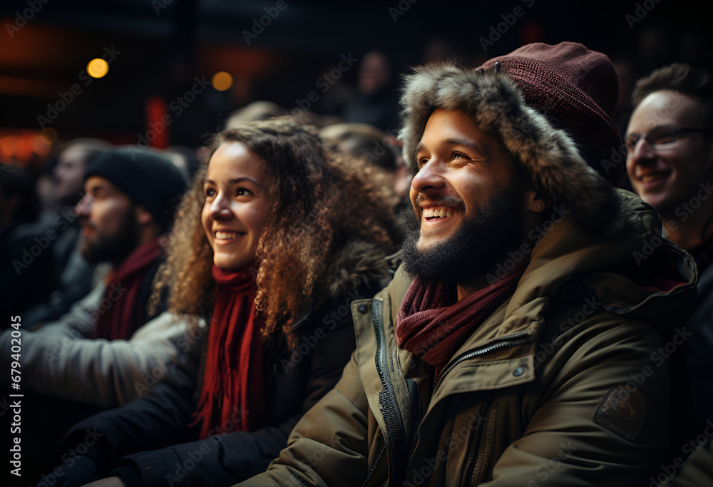 People enjoy the cinema People enjoy the cinema