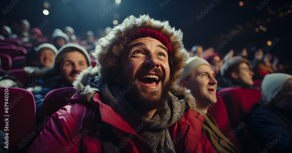 Fototapeta premium People enjoy the cinema