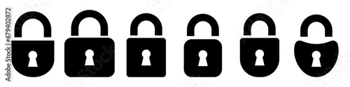 Locks icons set. Vector lock icons on isolated background. Lock and unlock simbol. Vector illustration EPS 10