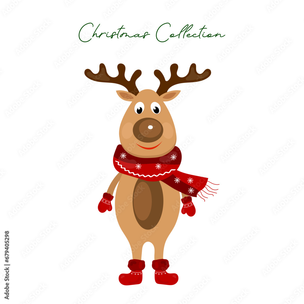 christmas deer with santas scarf christmas deer with santas scarf