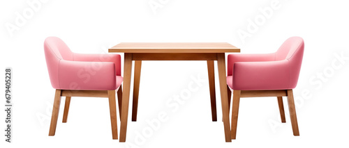 Designer table with chairs, cut out