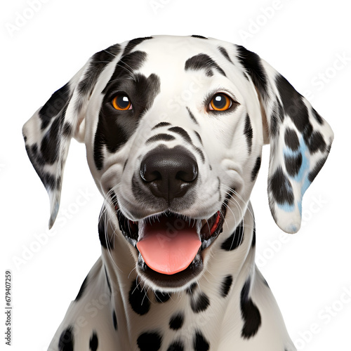 portrait of a dog Happy polka dot dog on PMC transparent background.