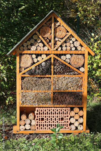 Insect house, insect hotel in the park