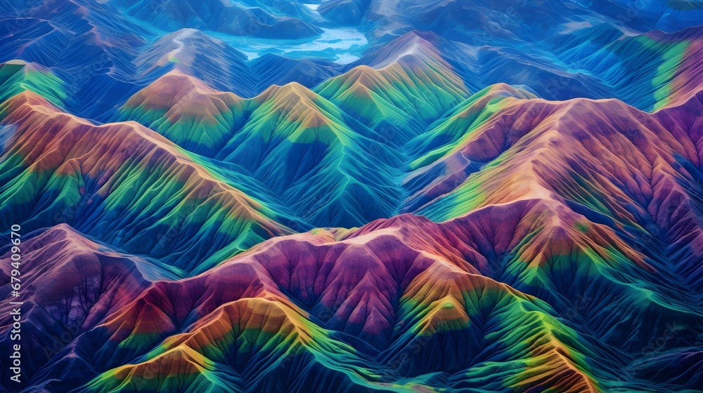 Colorful mountains landscape.