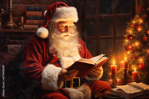 Vintage Santa Reading Book Printable
