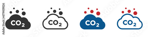 Simple Co2 emissions vector icons