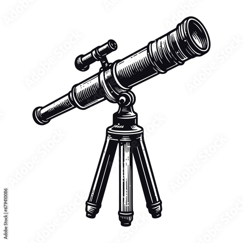 telescope vintage sketch