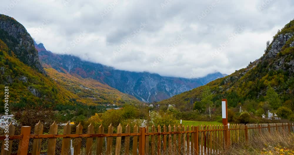 Time-lapse of Thethi landscape during the season of Autumn. Time-lapse of Thethi landscape during the season of Autumn.