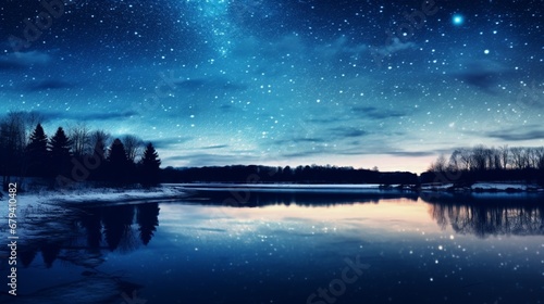 night landscape with lake © roman arts