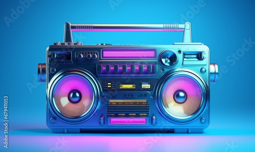 Colorful retro music Boombox 3d render style